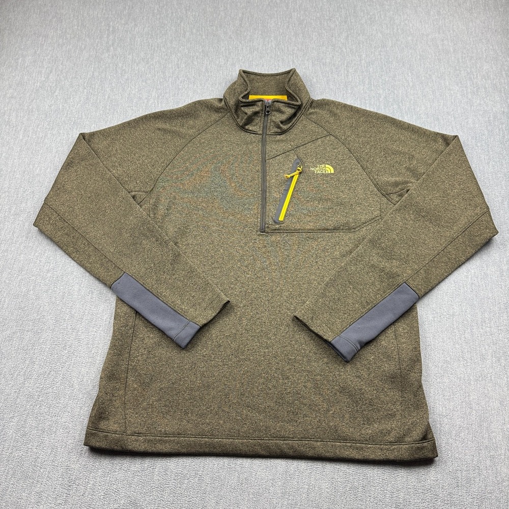 The North Face Pullover Mens Medium Green Canyonlands 1/2-Zip Fleece Pockets Top